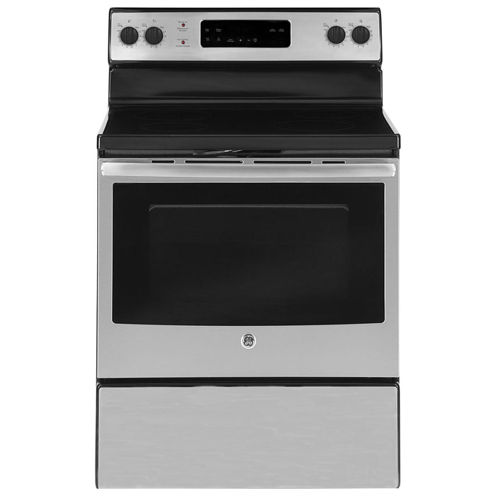GE JCB630SKSS  30" 5.0 Cu. Ft. Self-Clean Freestanding Smooth Top Electric Range in Stainless Steel - Range - GE - Topchoice Electronics