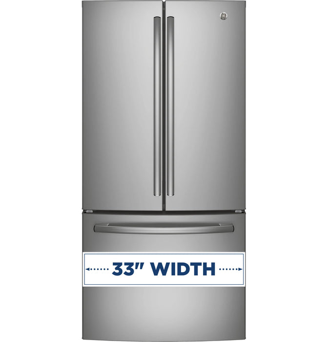GE 33 inch wide 25 cu. ft. French Door Refrigerator GNE25DSKSS