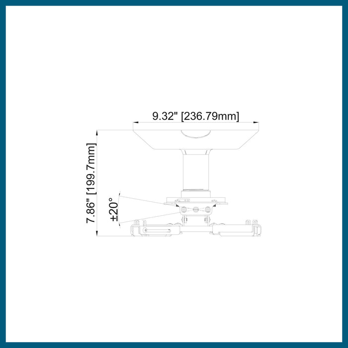 QualGear® Pro-AV QG-KIT-CA-3IN-W Projector Mounting Kit - Projector Mount, Single Joist Ceiling Adapter, 3 inch 1.5-Inch NPT Threaded Pipe in White