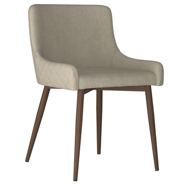 Inspire 202-086BG/WAL Bianca Side Chair, set of 2 in Beige with Walnut Leg