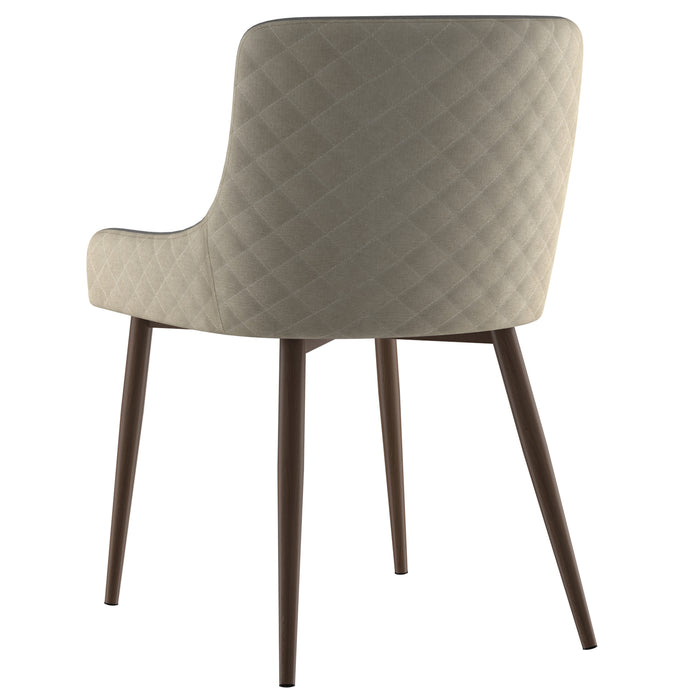 Inspire 202-086BG/WAL Bianca Side Chair, set of 2 in Beige with Walnut Leg