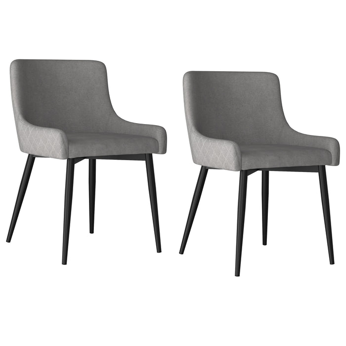 Inspire 202-086GY/BK Bianca Side Chair, set of 2 in Grey with Black Leg