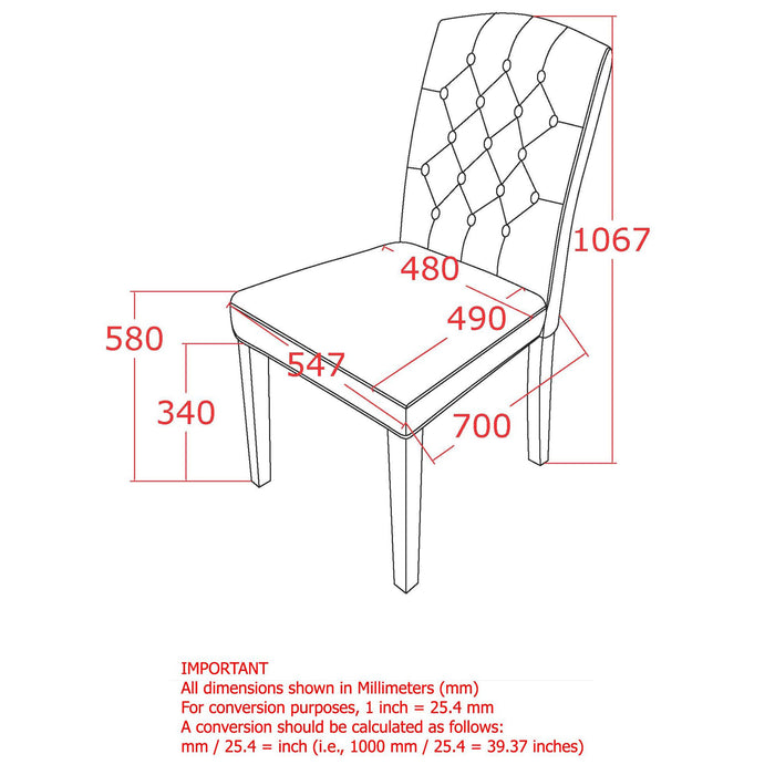 Inspire 202-157BG Lucian Side Chair, set of 2 in Beige