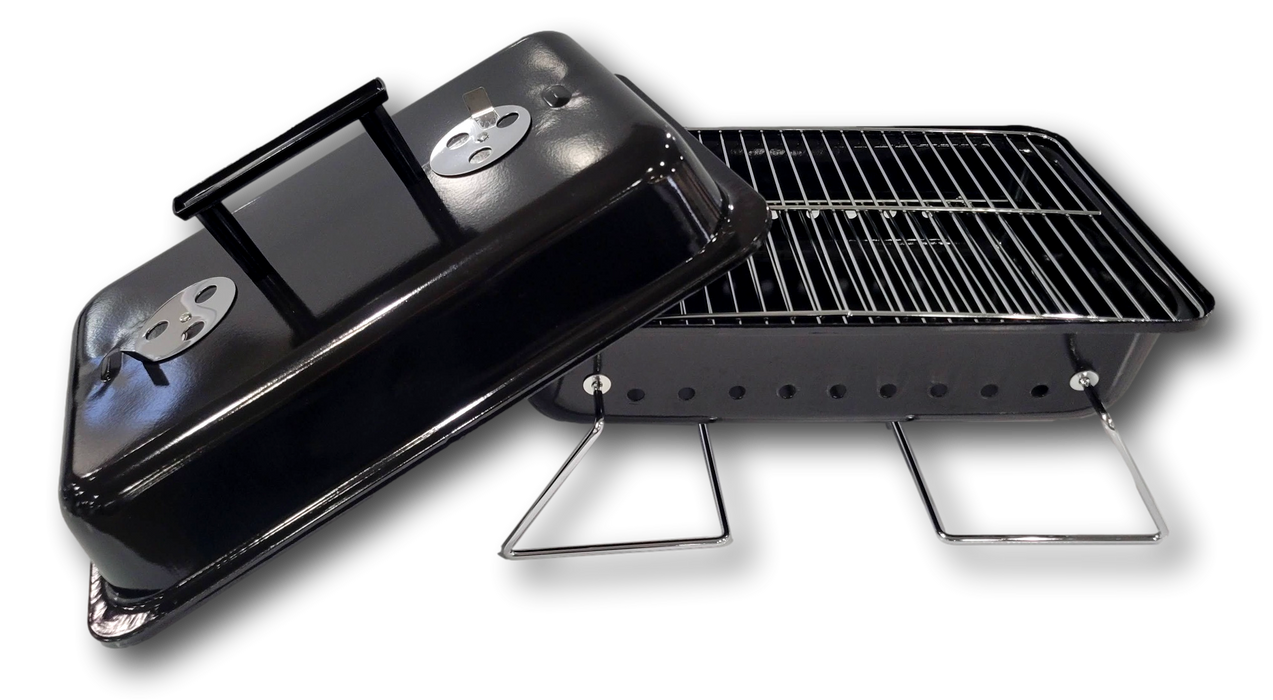 Portable Charcoal Grill with Lid Folding Tabletop BBQ Grill Barbecue