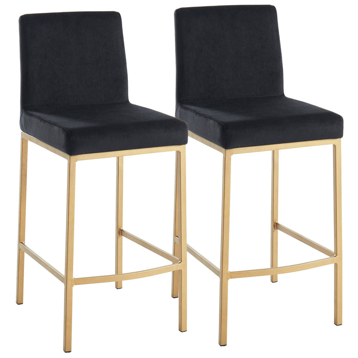 Inspire Diego 203-101BLK/GL  26-Inch Counter Stool, Set Of 2 In Black/Gold Legs