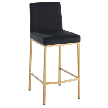Inspire Diego 203-101BLK/GL  26-Inch Counter Stool, Set Of 2 In Black/Gold Legs