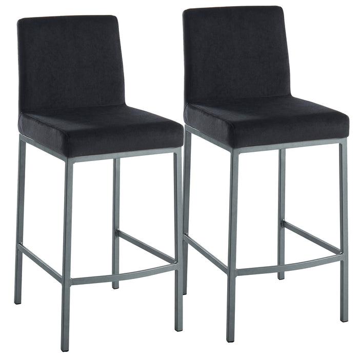 Inspire Diego 203-101BLK/GY 26-Inch Counter Stool, Set Of 2 In Black/Grey Legs