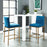 Inspire Diego 203-101BLU/GL 26-Inch Counter Stool, Set Of 2 In Blue/Gold Legs