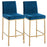 Inspire Diego 203-101BLU/GL 26-Inch Counter Stool, Set Of 2 In Blue/Gold Legs