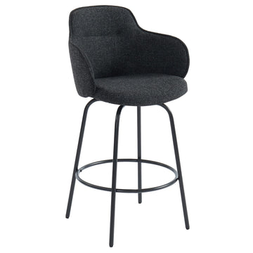 Inspire Colani 203-650CH 26-Inch Counter Stool Set Of 2 In Charcoal