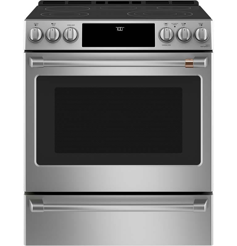 GE Cafe CCES700P2MS1 30-Inch 5.7 cu ft Slide-In Front Control Radiant and Convection Range In Stainless Steel