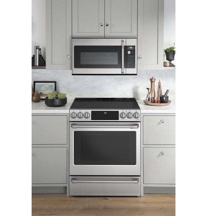 GE Cafe CCES700P2MS1 30-Inch 5.7 cu ft Slide-In Front Control Radiant and Convection Range In Stainless Steel