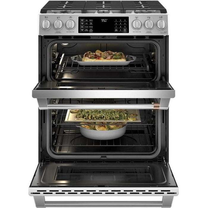 GE Café™ 30" wide Slide-In Dual-Fuel Double Oven with Convection Range CC2S950P2MS1