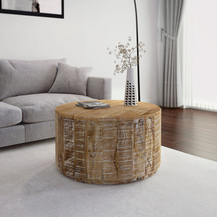 Inspire 301-126NT Eva Coffee Table In Distressed Natural