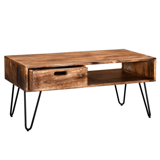 Inspire 301-137NT Jaydo Coffee Table In Natural Burnt