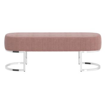 Inspire Zamora 401-534DRS/CH Bench In Dusty Rose/Silver