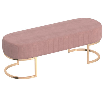 Inspire Zamora 401-534DRS/GL Bench in Dusty Rose with Gold Base