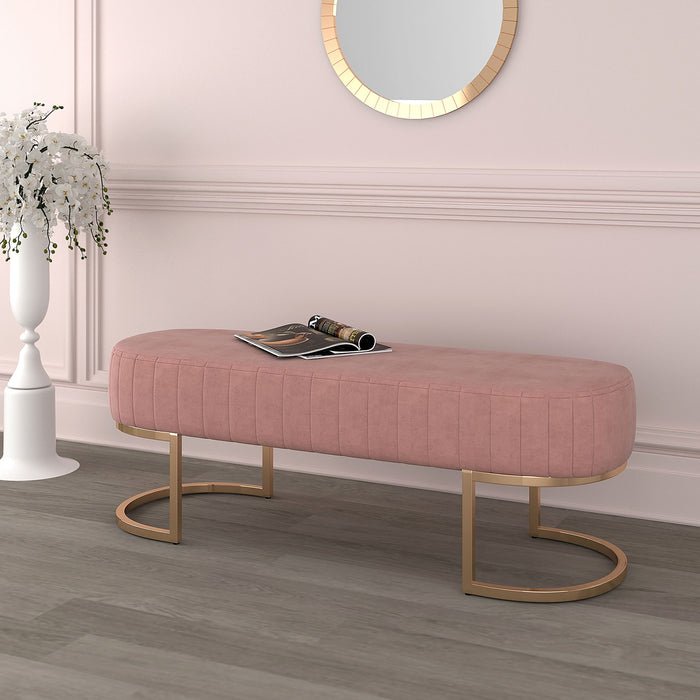 Inspire Zamora 401-534DRS/GL Bench in Dusty Rose with Gold Base