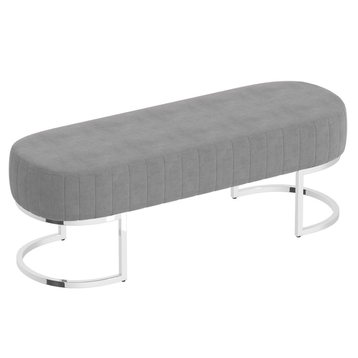 Inspire Zamora 401-534GRY/CH Bench In Grey With Silver Base