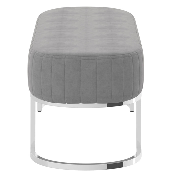 Inspire Zamora 401-534GRY/CH Bench In Grey With Silver Base