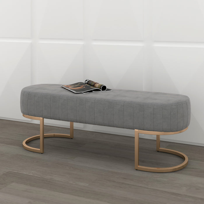 Inspire Zamora 401-534GRY/GL Bench in Grey with Gold Base