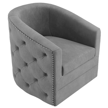Inspire Velci 403-373GY Swivel Accent Chair In Grey