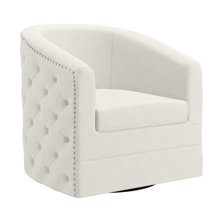 Inspire Velci 403-373IV Swivel Accent Chair In Ivory