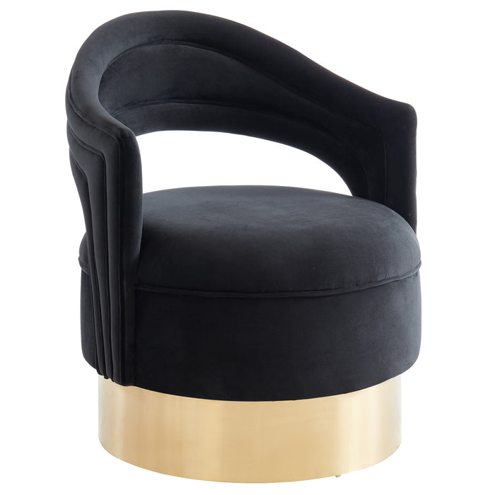 Inspire Sloane 403-610BK/GL Swivel Accent Chair In Black/Gold