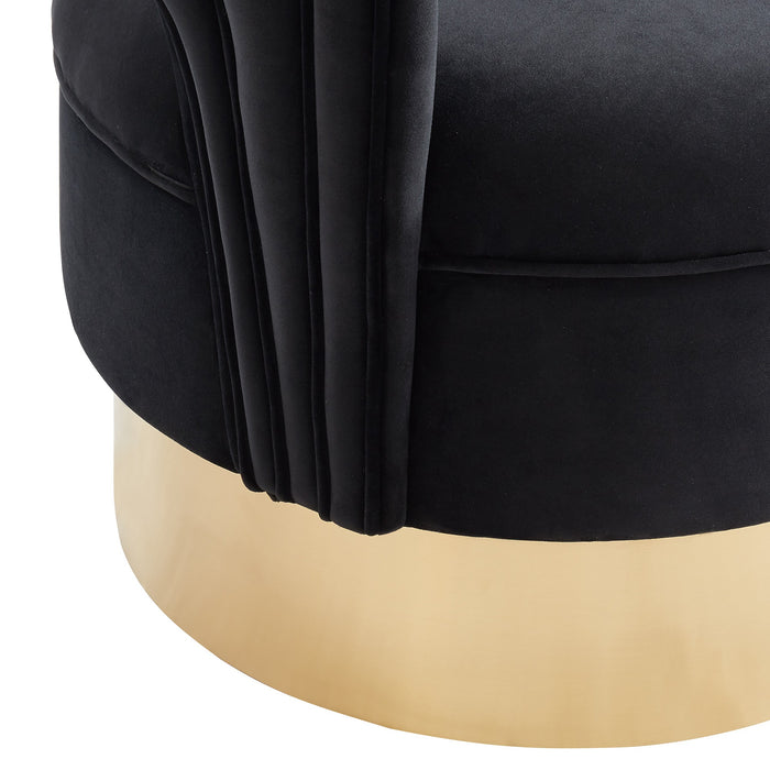 Inspire Sloane 403-610BK/GL Swivel Accent Chair In Black/Gold