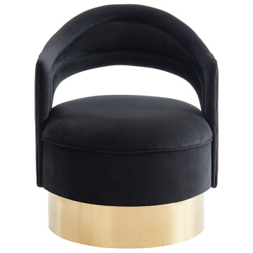 Inspire Sloane 403-610BK/GL Swivel Accent Chair In Black/Gold