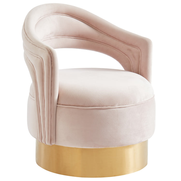 Inspire Sloane Swivel 403-610BLS/GL Accent Chair In Blush Pink/Gold