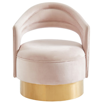 Inspire Sloane Swivel 403-610BLS/GL Accent Chair In Blush Pink/Gold