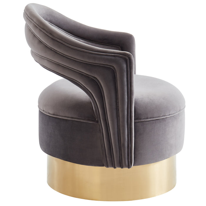 Inspire Sloane Swivel 403-610GY/GL Accent Chair In Grey/Gold