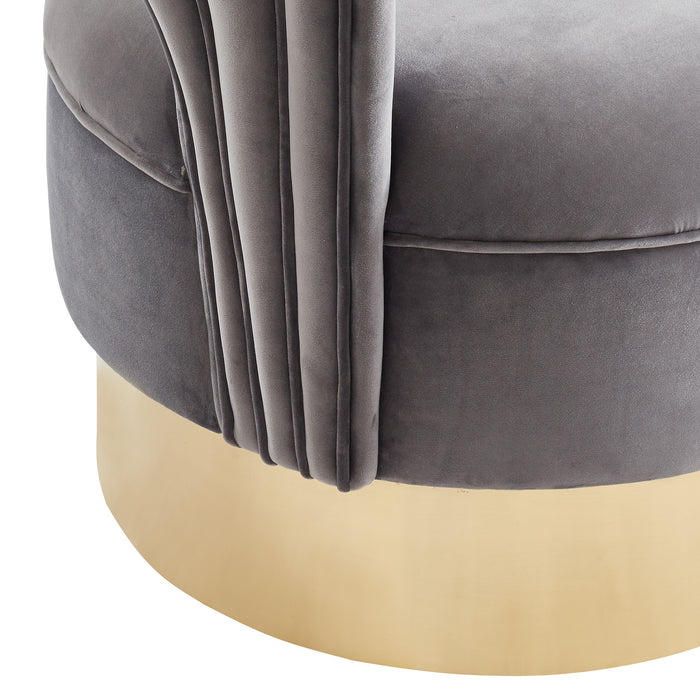 Inspire Sloane Swivel 403-610GY/GL Accent Chair In Grey/Gold