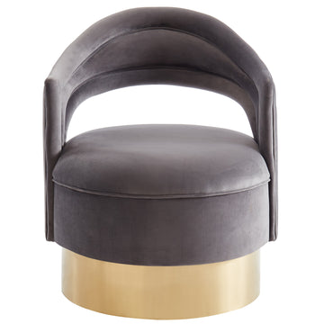 Inspire Sloane Swivel 403-610GY/GL Accent Chair In Grey/Gold