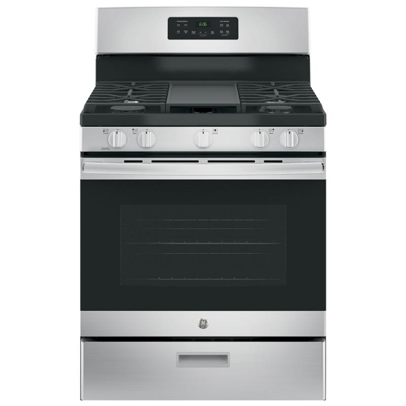 GE JCGBS66SEKSS 30" Free-Standing Steam Clean Gas Range in Stainless Steel - Range - GE - Topchoice Electronics