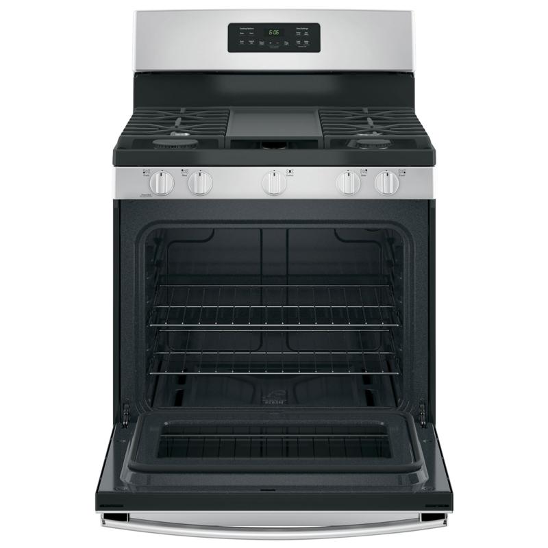 GE JCGBS66SEKSS 30" Free-Standing Steam Clean Gas Range in Stainless Steel - Range - GE - Topchoice Electronics