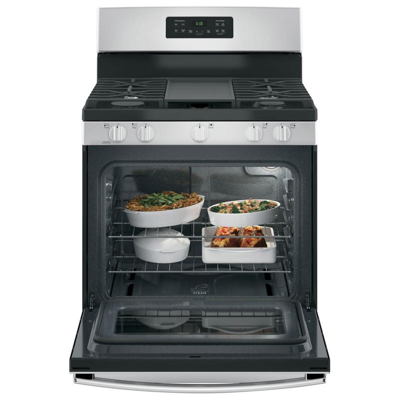 GE JCGBS66SEKSS 30" Free-Standing Steam Clean Gas Range in Stainless Steel - Range - GE - Topchoice Electronics