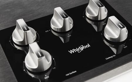 Whirlpool WCE77US6HS 36-inch Electric Ceramic Glass Cooktop with Two Dual Radiant Elements in Stainless Steel