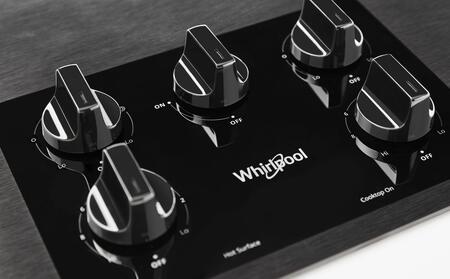 Whirlpool WCE77US6HB 36-inch Electric Ceramic Glass Cooktop with Two Dual Radiant Elements in Black