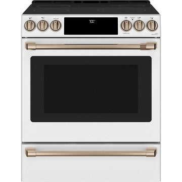 GE Cafe CCES700P4MW2 Electric Range with Warming Drawer In Matte White