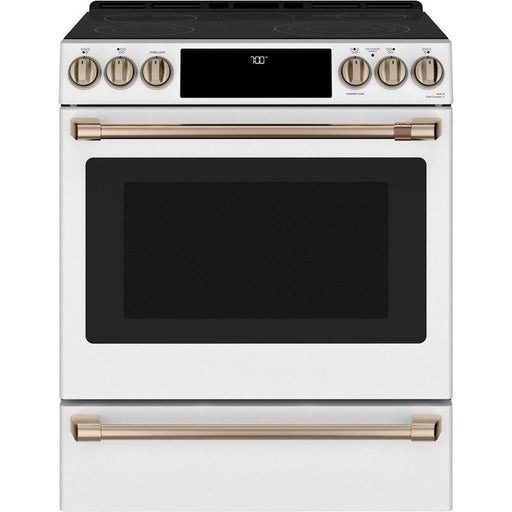 GE Cafe CCES700P4MW2 Electric Range with Warming Drawer In Matte White