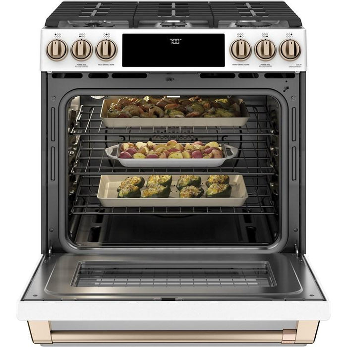 GE Cafe CCGS700P4MW2 Gas Range with Convection Oven In Matte White