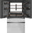 GE Cafe CXE22DM5PS5 22.3 cu. ft. Smart Four-Door French Door Refrigerator in Platinum Glass