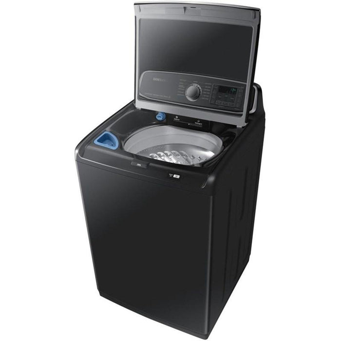 Samsung WA52T7650AV/A4 6.0 cu.ft. High Efficient Top Load Washer with Super Speed in Black Stainless Steel