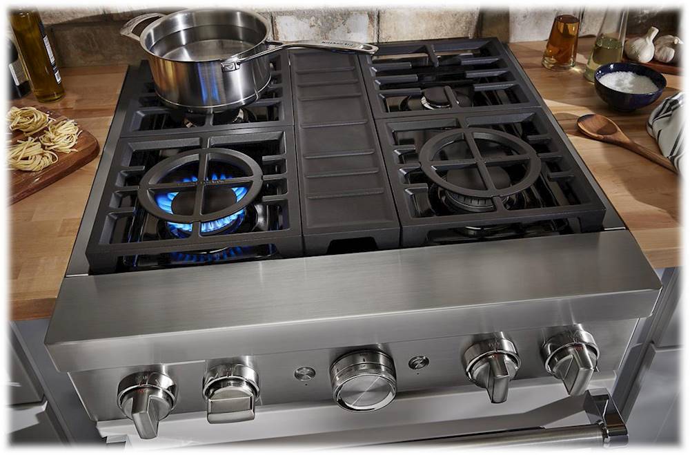 KitchenAid KFDC500JSS 30'' Smart Commercial-Style Dual Fuel Range with 4 Burners in Stainless Steel
