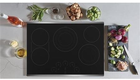 GE Cafe CEP90302NSS 30-Inch Built-in Touch Control Electric Cooktop In Black