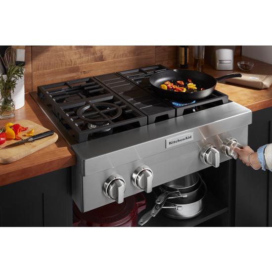 KitchenAid KCGC500JSS 30'' 4-Burner Commercial-Style Gas Rangetop in Stainless Steel