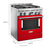 KitchenAid KFGC500JPA 30'' Smart Commercial-Style Gas Range with 4 Burners in Passion Red