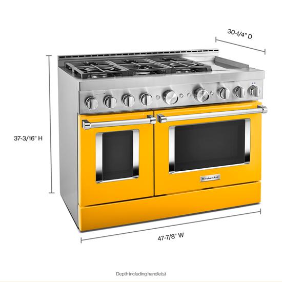 KitchenAid KFGC558JYP 8'' Smart Commercial-Style Gas Range with Griddle in Yellow Pepper